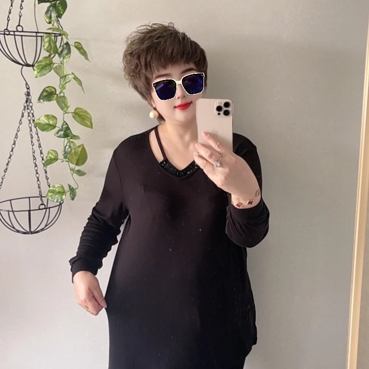 LJ103大码打底衫显瘦时尚休闲百搭