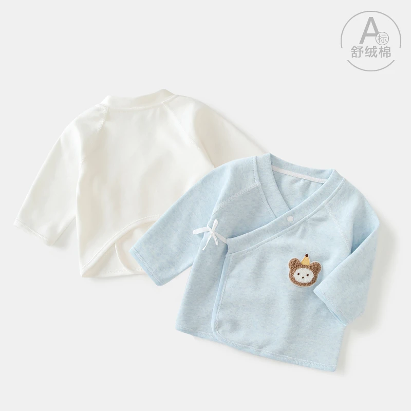 初生婴儿半背衣春秋冬纯棉宝宝睡衣和尚服新生儿衣服单件上衣秋装