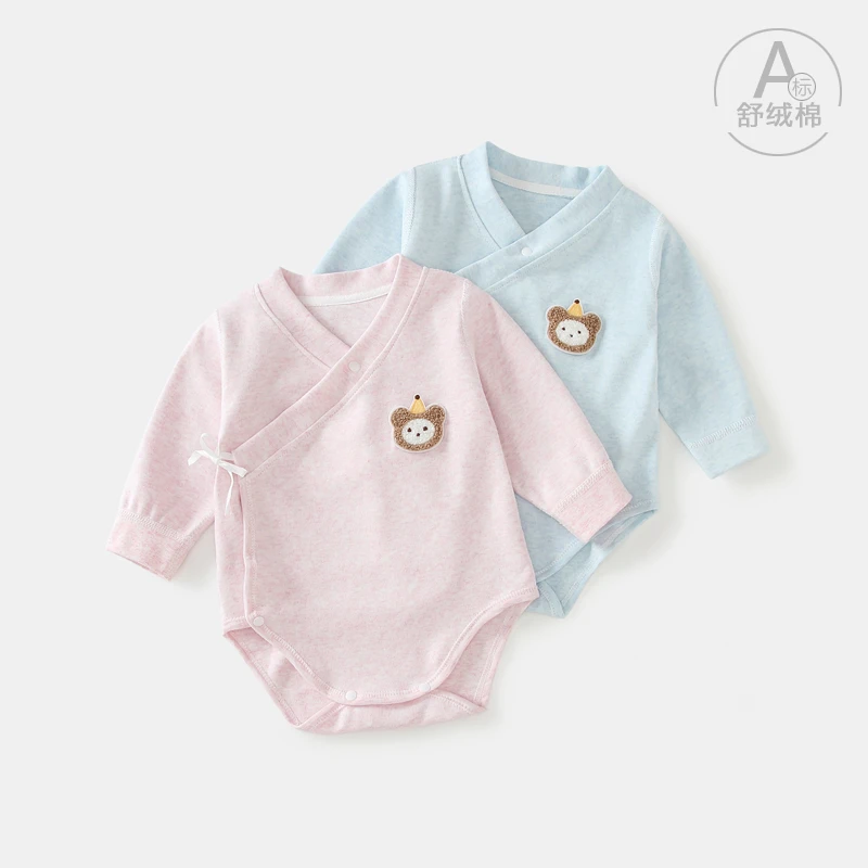 新生婴儿包屁衣春秋纯棉加厚睡衣内穿打底宝宝连体衣长袖三角哈衣
