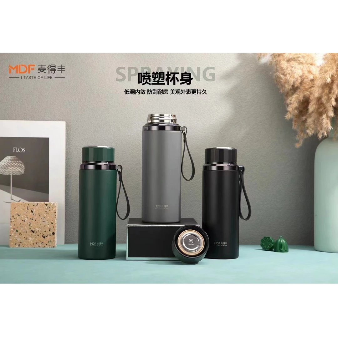 麦得丰高档304不锈钢保温杯大容量商务泡茶水杯男士便携户外杯