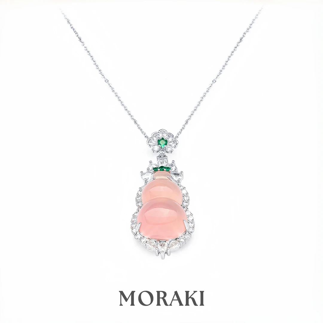 铜合金项链 【MORAKI】高冰粉葫芦中式小众高级感项链