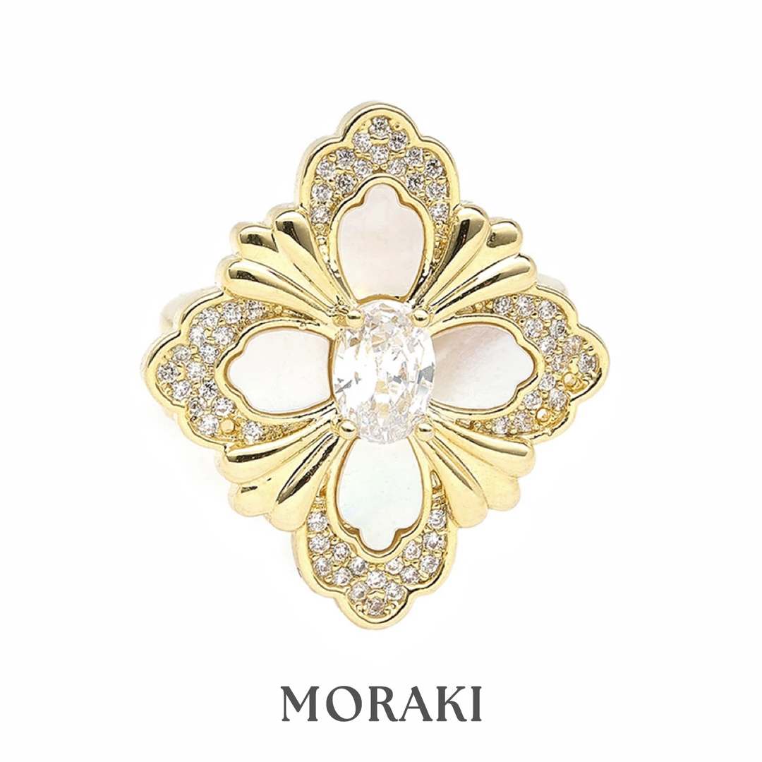 非金属合成锆石戒指 【MORAKI】布契复古宫廷菱形戒指