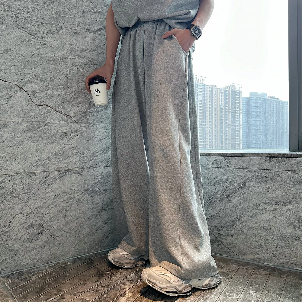 CGSYJ夏季宽松阔腿男裤潮牌薄款运动卫裤男生休闲长裤灰色休闲裤