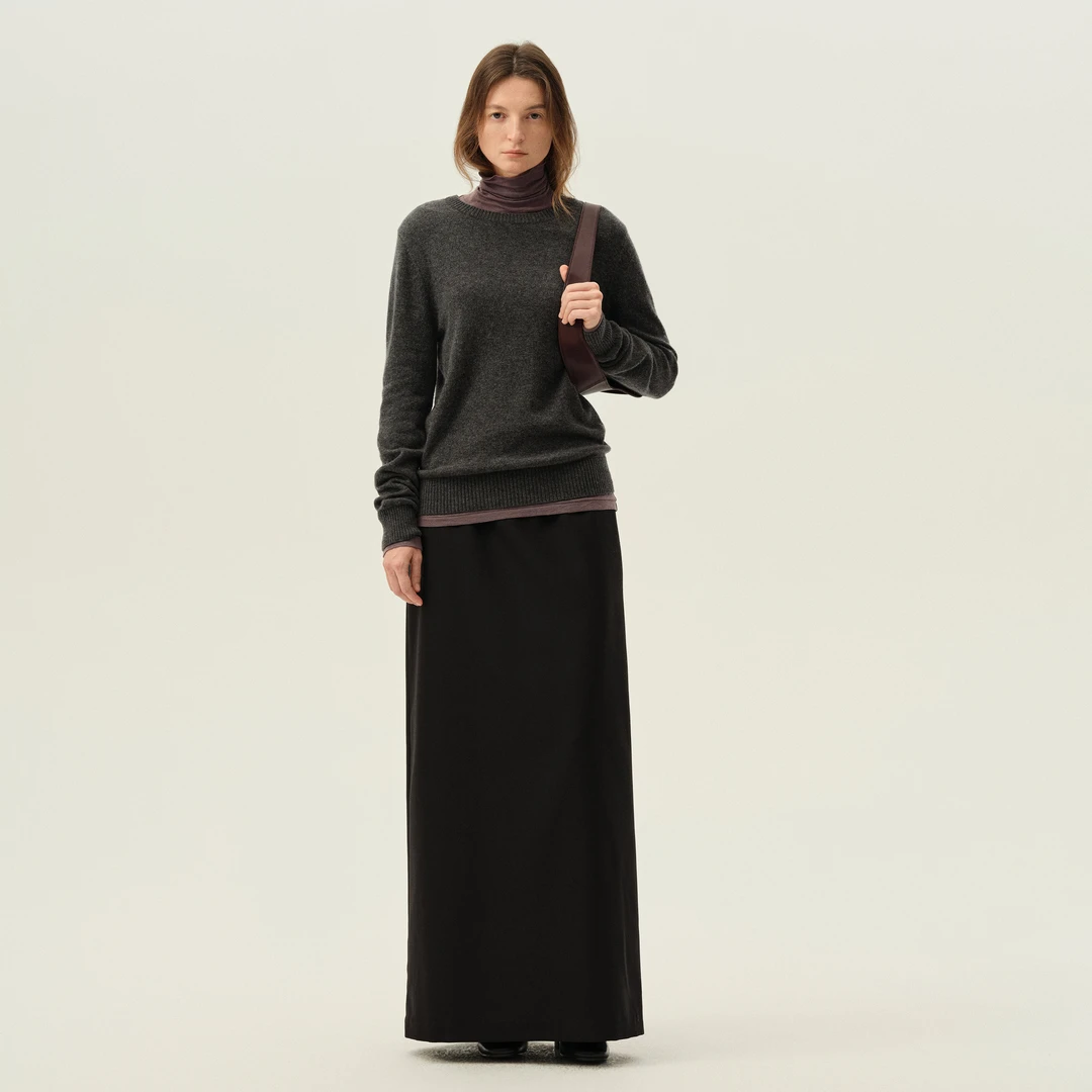 白弓BAIGONG/摩登格调修身剪裁经典休闲半裙52669X