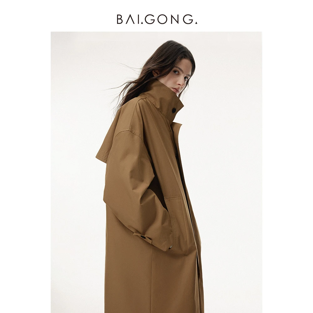 【12活动链接】白弓BAIGONG/苏黎世的冬有内胆的鹅绒风衣外套38920X