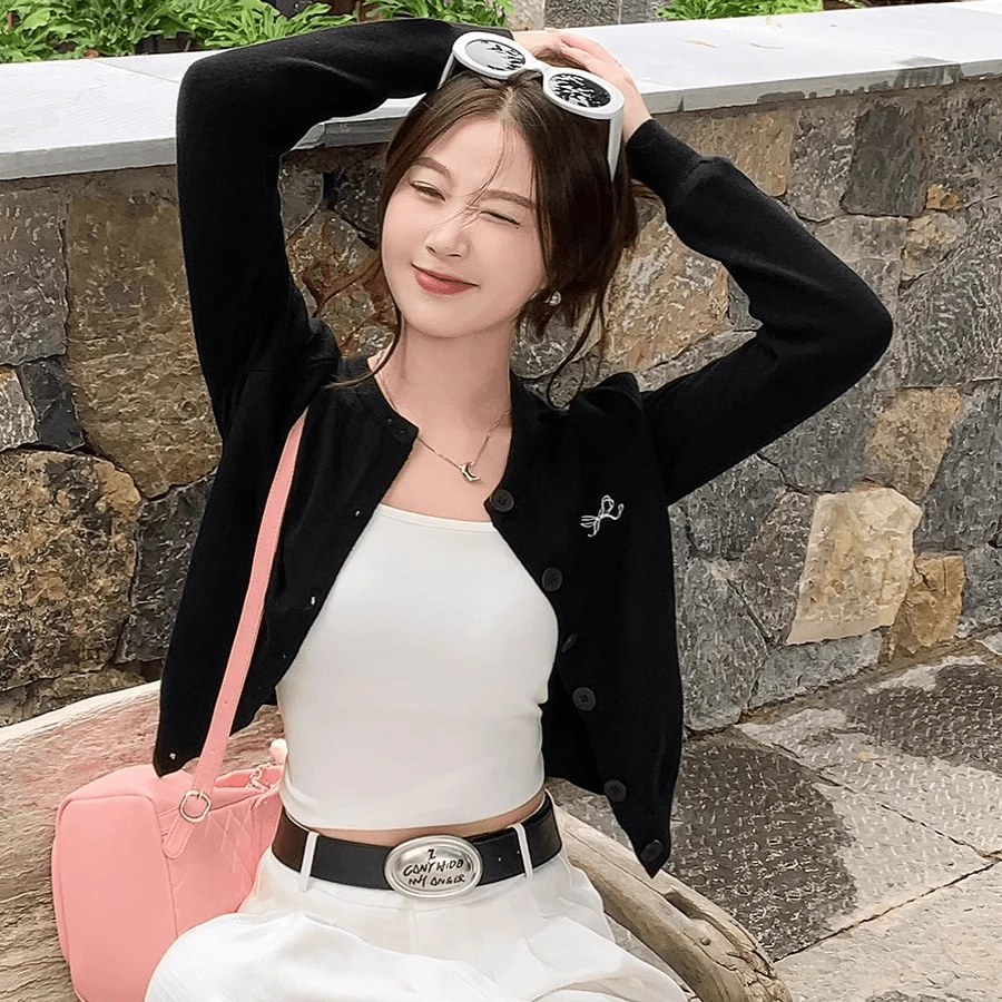 针织开衫2024春秋新款女装穿搭高级感外套时尚薄款长袖上衣外搭