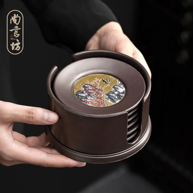 隔热茶杯垫茶具配件家用茶托实木茶垫轻奢用品茶艺茶道功夫托创意
