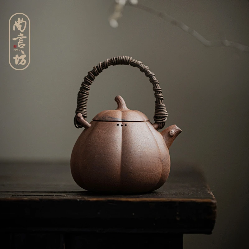 尚言坊严选围炉煮茶壶煮茶器罐罐茶煮茶壶侧把壶围炉陶壶碳明火