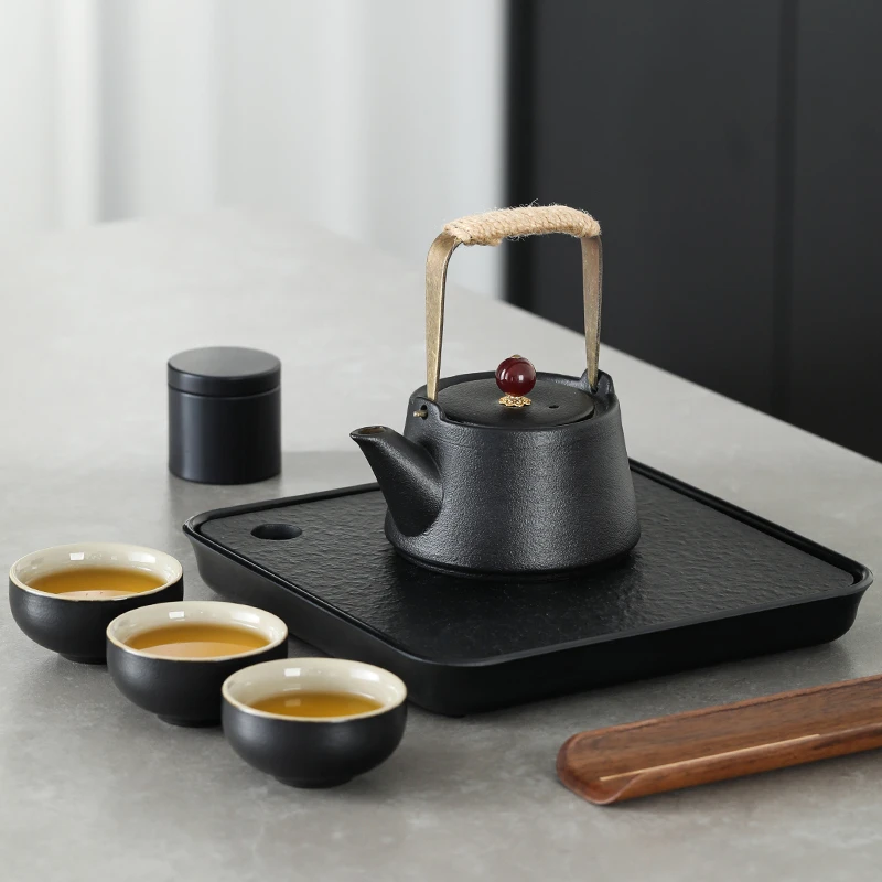 【买一送一】新人福利仿乌金石正方六凌茶盘小型家用蓄水