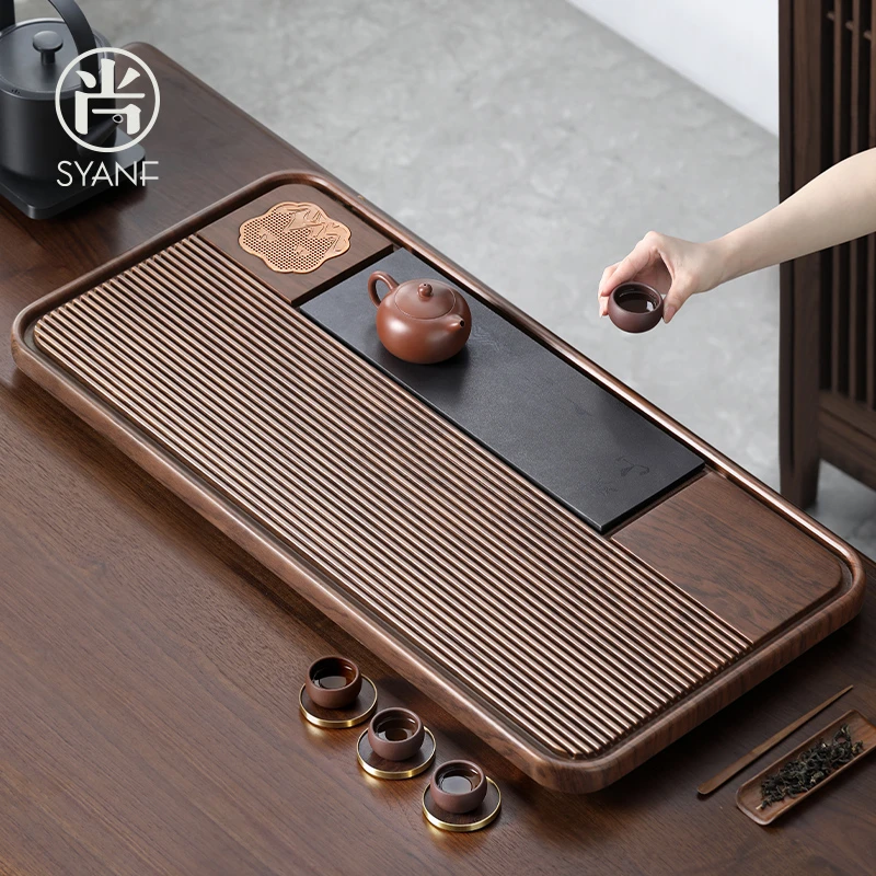 家用茶盘桌面专用2025最新款竹木茶海茶托干泡台高端大气仿电木