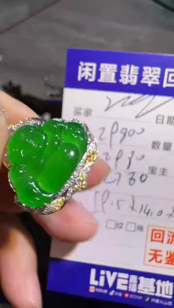 【闪购商品】翡翠颈饰18K金镶嵌翡翠回流