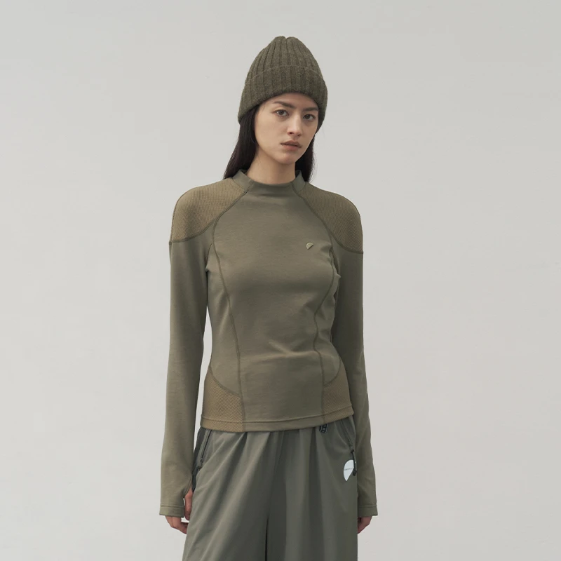 【新】半圆女装[运动]2025春季针织小立领T恤女上衣D24401728