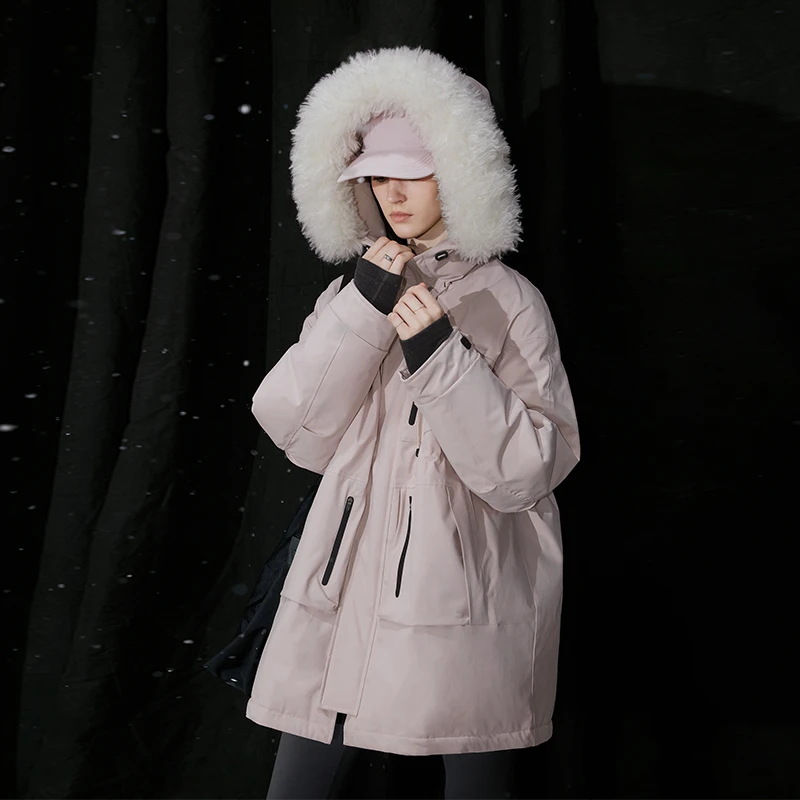 半圆女装[运动]2025冬季新轻户外休闲羽绒服女连帽宽松D24312417