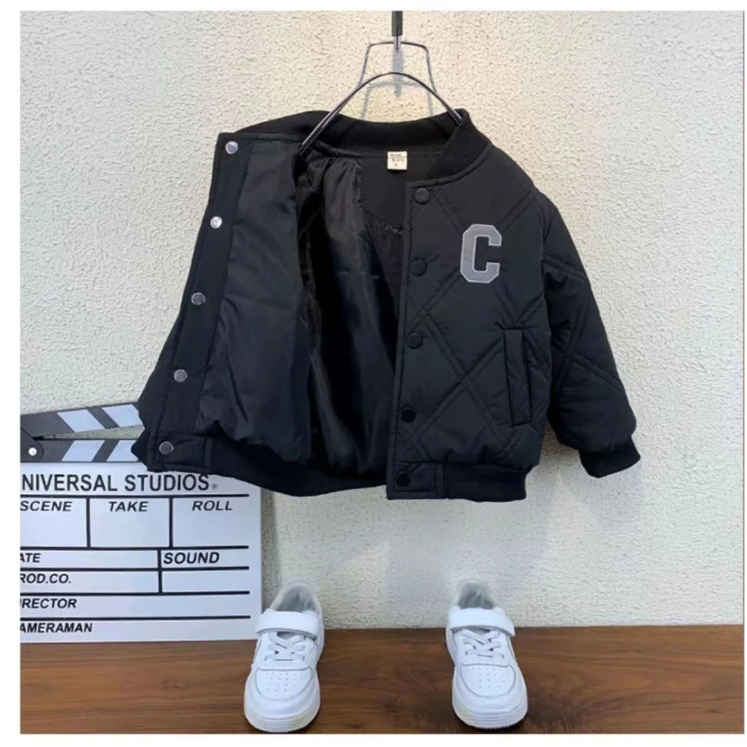 芭啦芭娜男童厚外套秋冬季加厚棉服2024新款童装宝宝衣服儿童夹棉