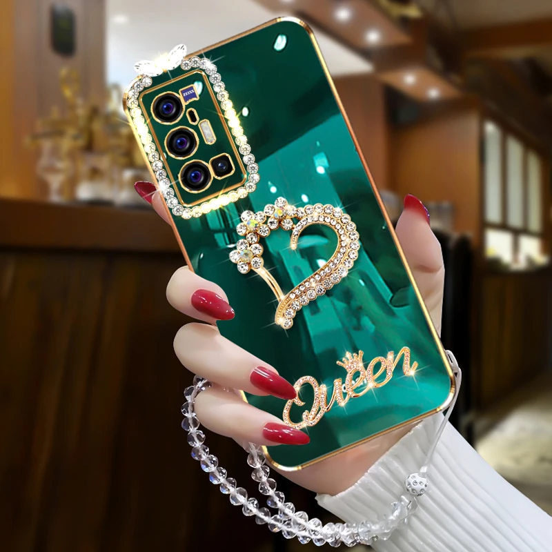 vivox70pro+手机壳潮流网红女款防摔镶钻v2145a梅花爱心创意软壳