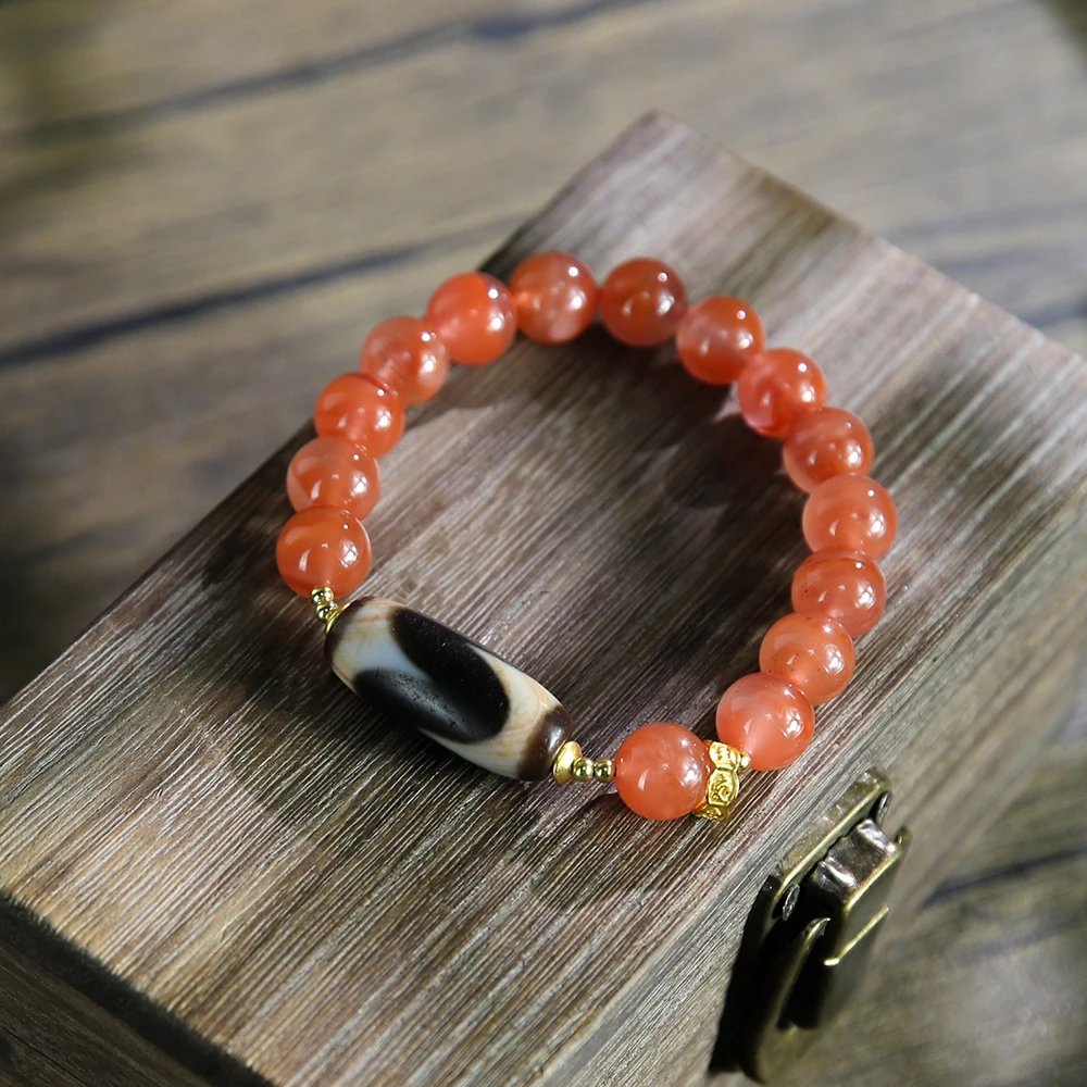 【龙老板】牙牙珠珠时尚设计南红玛瑙单圈手串A1900068