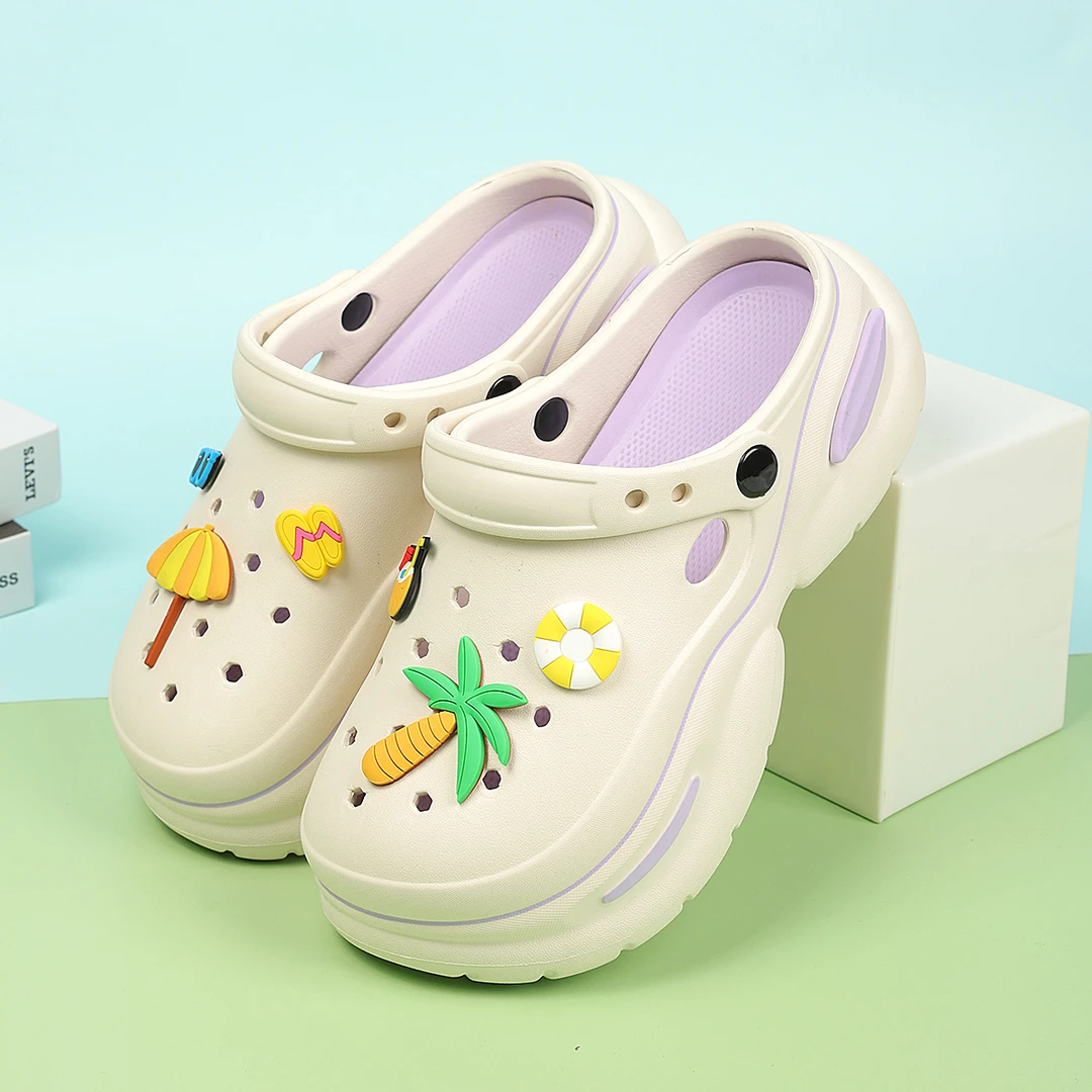 迪咕咪夏季潮流洞洞鞋增高清凉外穿休闲轻奢透气踩屎感软底防滑