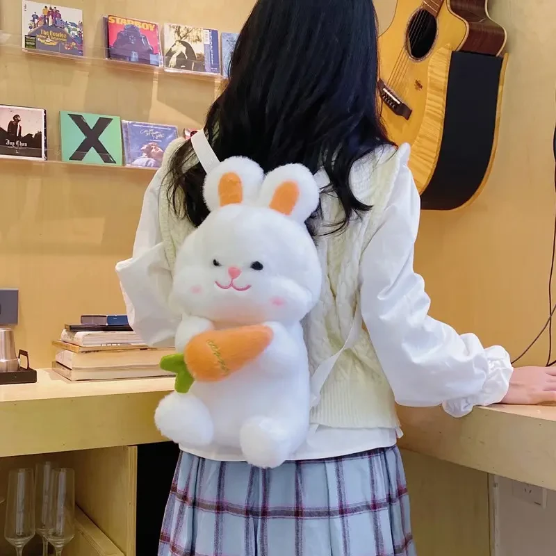 秋冬新款公仔双肩包毛绒小兔子玩偶可爱儿童礼物包女孩送闺蜜抱枕