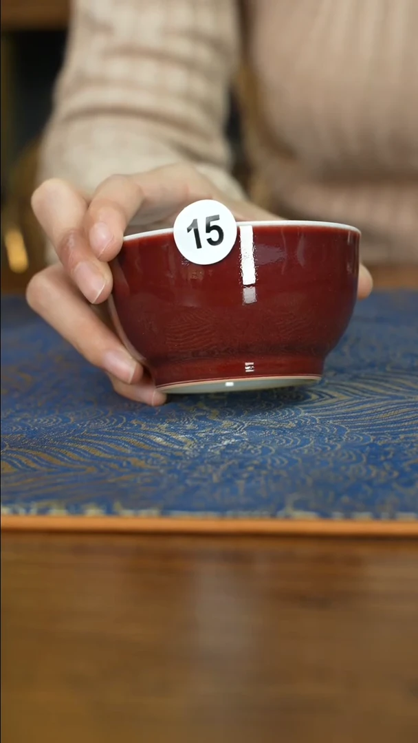 【闪购商品】瓷杯季红内绘