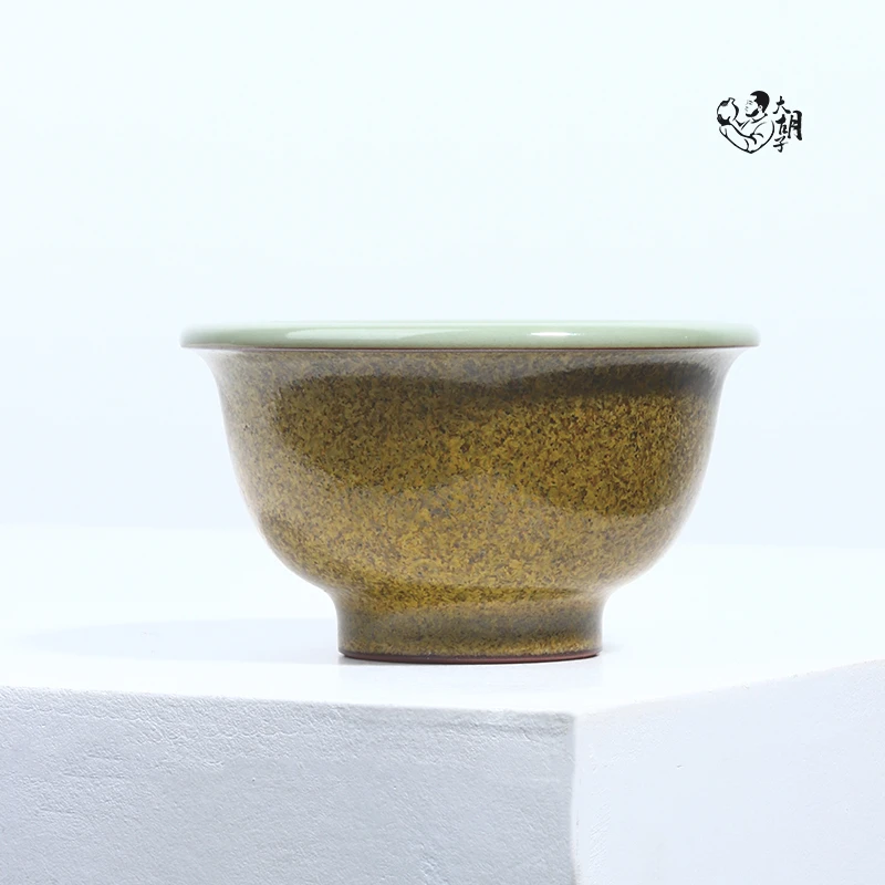 （预定）龙泉 陈慧芳 青瓷 梅子青茶末双色釉 金玉满堂 小压手杯