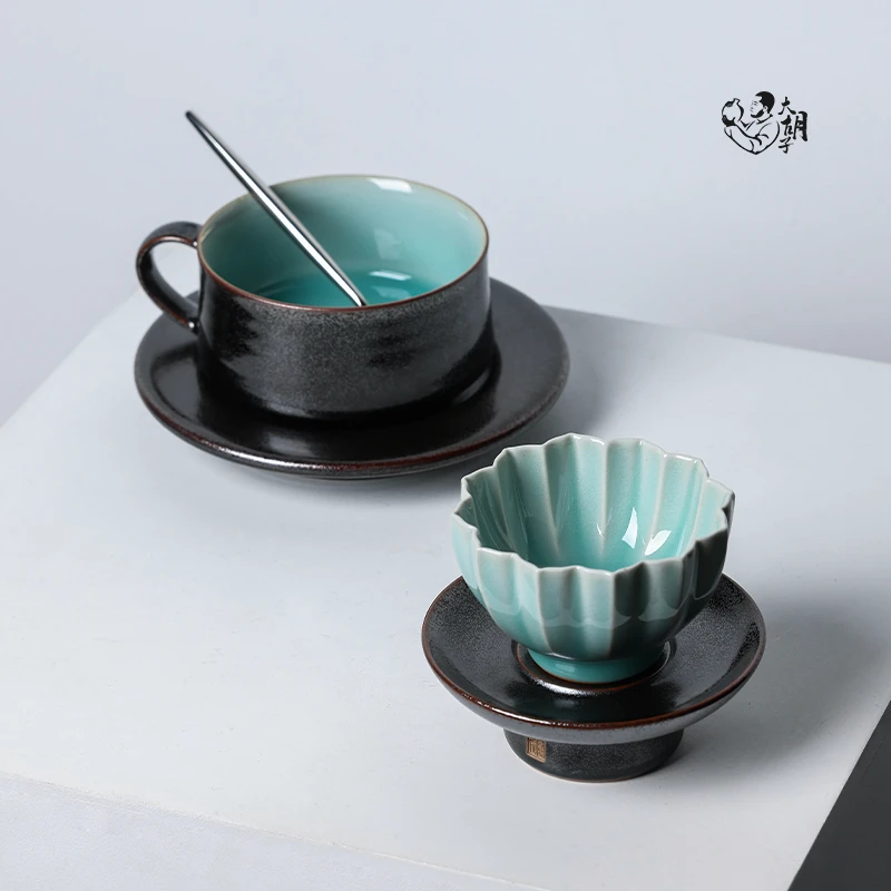 龙泉 张浩 青瓷「意间山房」出品《东 西》茶咖套组 一杯一托套组