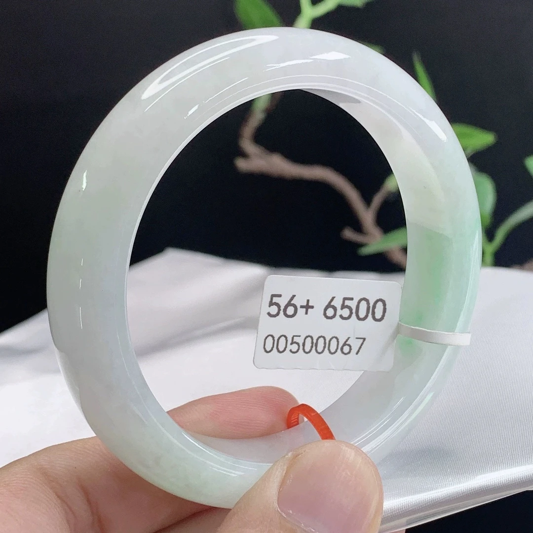 天然缅甸翡翠手镯A货 56+正圈 00500067