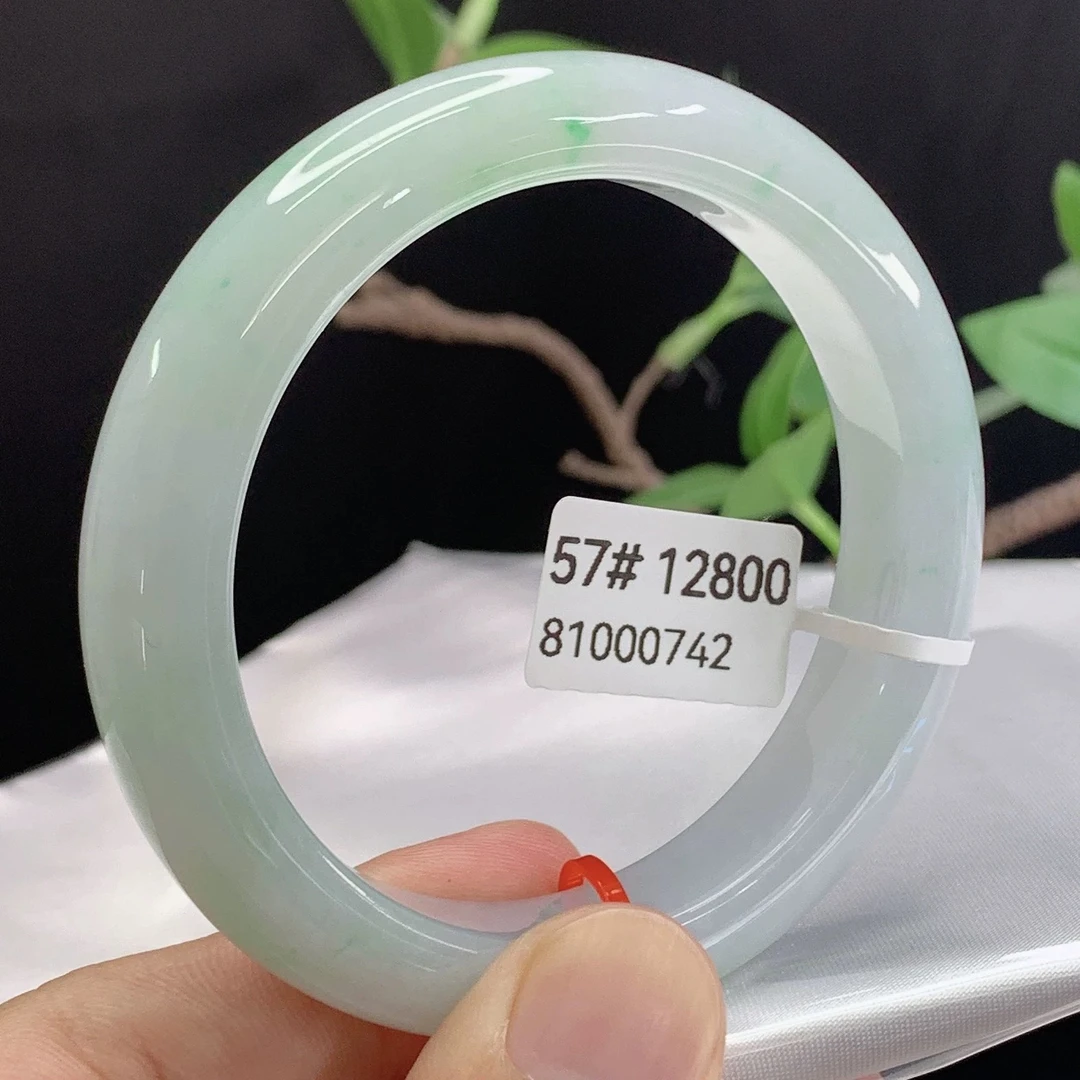 天然缅甸翡翠手镯A货 57正圈 81000742