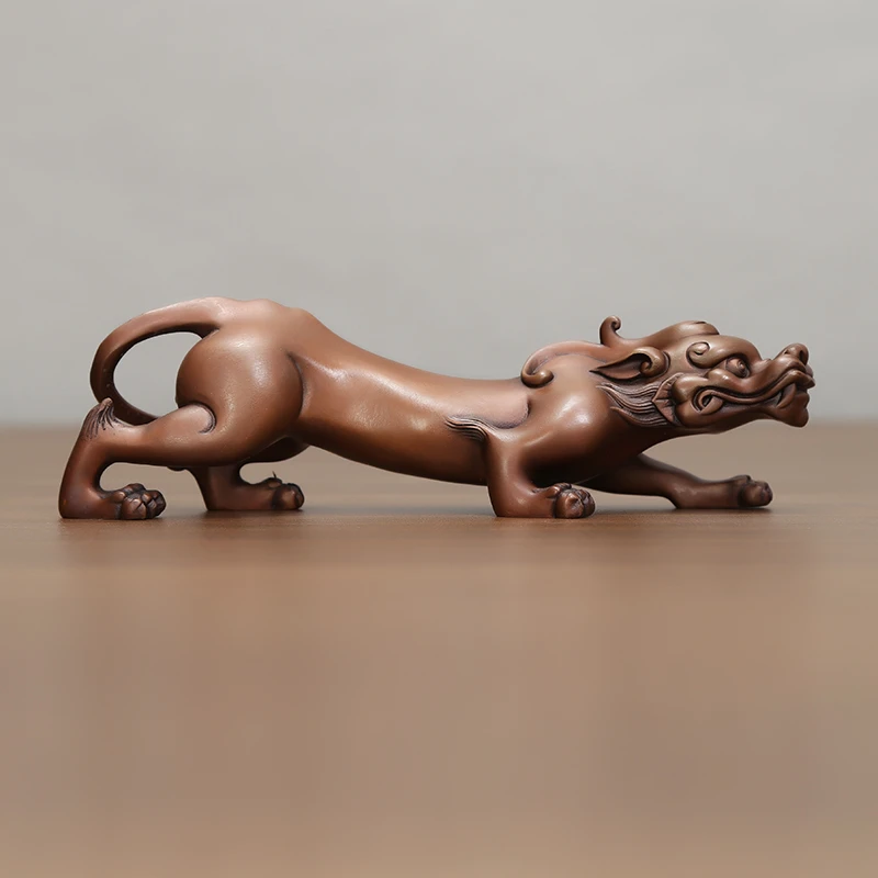 紫铜貔貅摆件全铜貔貅手把件镇纸新中式礼品个性书房桌面创意摆设