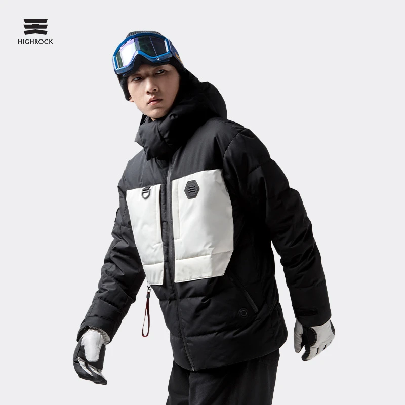 HIGHROCK/天石冬季保暖鹅绒羽绒服户外防寒连帽滑雪服T081