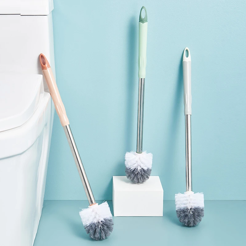 不锈钢长柄马桶刷圆头浴室蹲坑死角清洁刷家用悬挂卫生间厕所刷子
