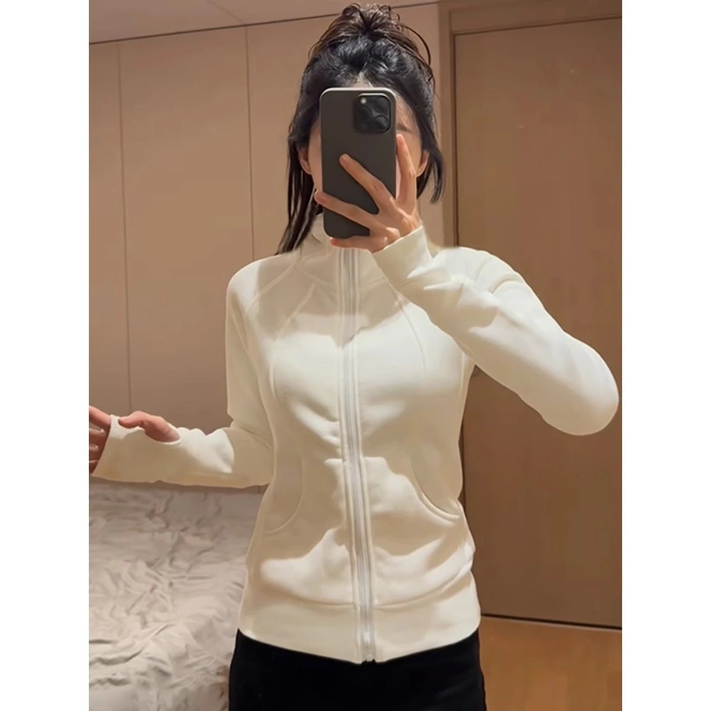 摇粒绒外套女冲锋衣内胆抓绒修身加绒卫衣内搭立领秋冬季东北保暖