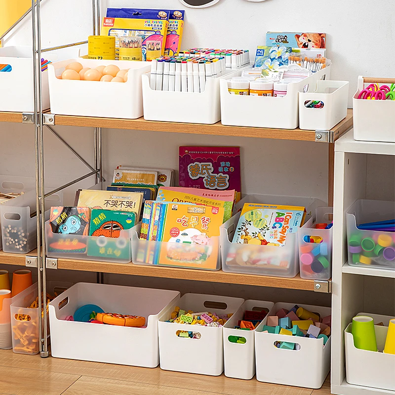 幼儿园美工区角材料收纳盒桌面分格塑料盒画室教具储物盒玩具分类