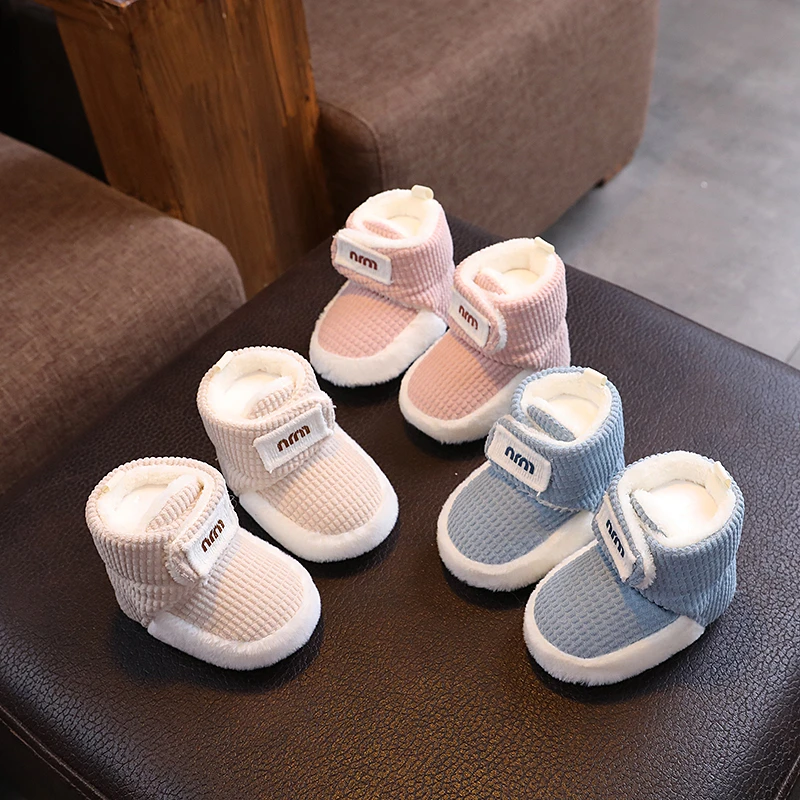 婴儿鞋秋冬季1岁加绒加厚保暖棉鞋袜男女宝宝学步鞋不掉0-6—12月