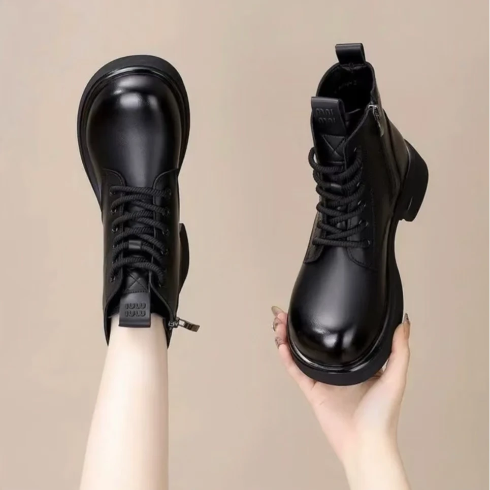 秋冬季新款芒果头马丁靴