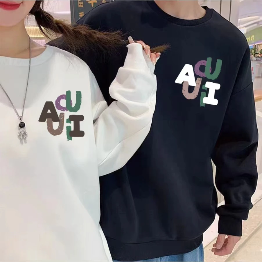 a秋季新款男士卫衣宽松长袖上衣圆领套头百搭休闲