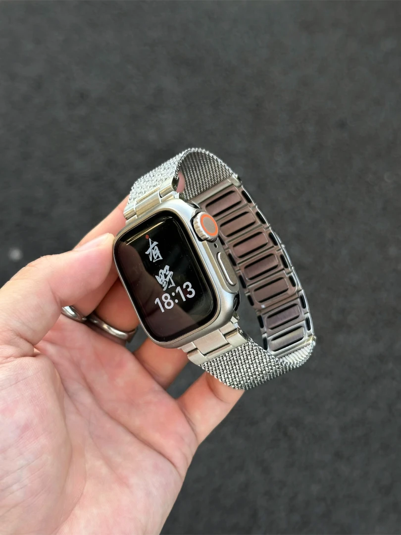 满天星金属编织磁吸表带适用苹果AppleWatchS10/S9/S8/S765Ultra2