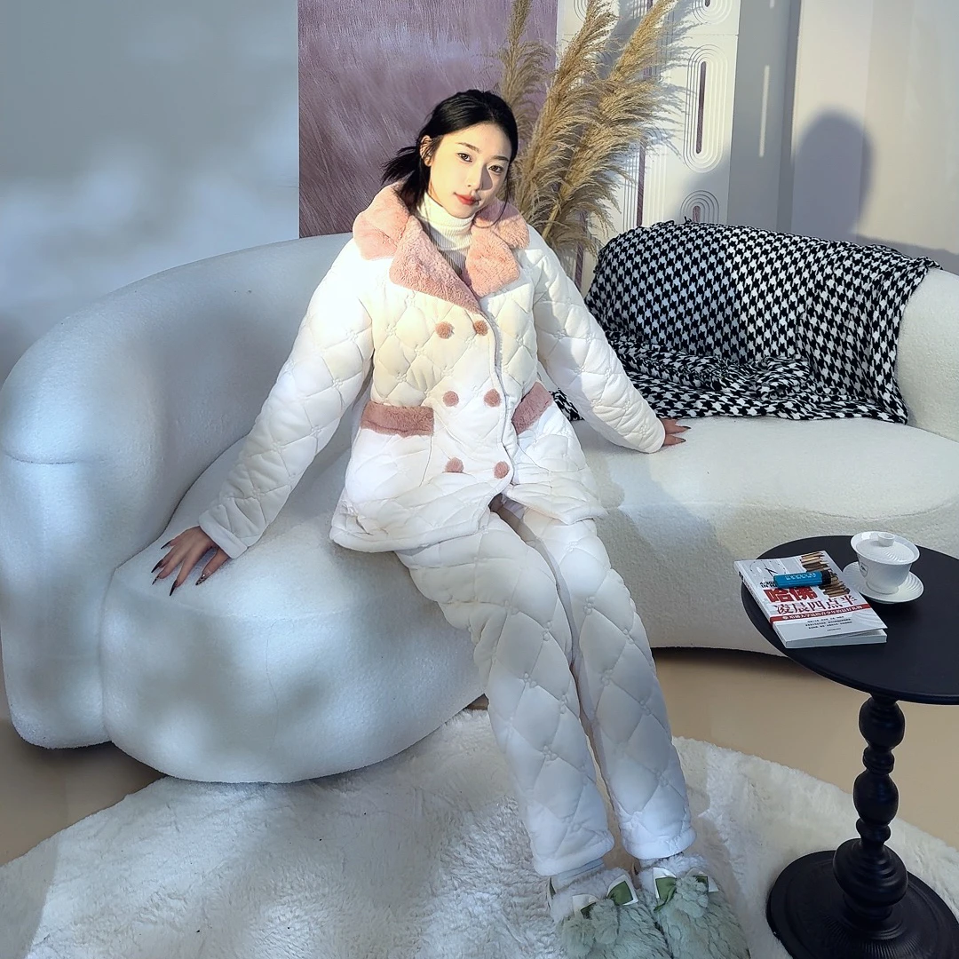 G1007冬季睡衣套装原创潮流高货加绒加厚套装可外穿