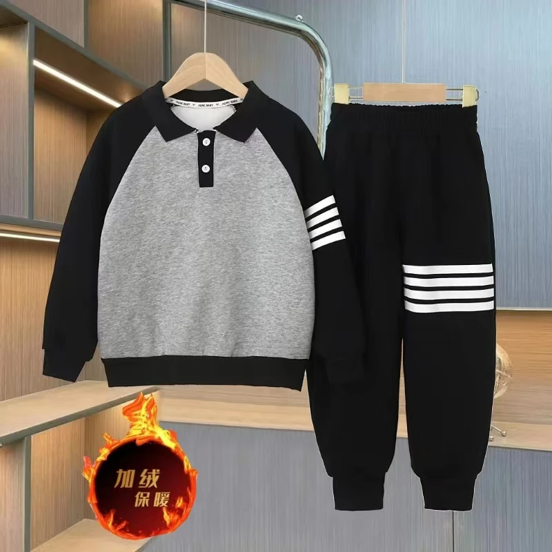 男童学院风POLO套装25新款休闲时尚春秋季帅气儿童长袖两件套