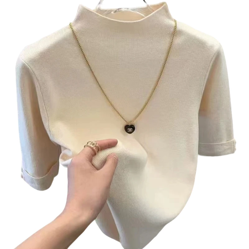 时尚百搭修身针织半袖