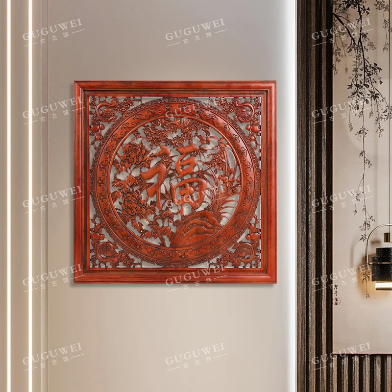 80公分正方形四季福香樟木挂件