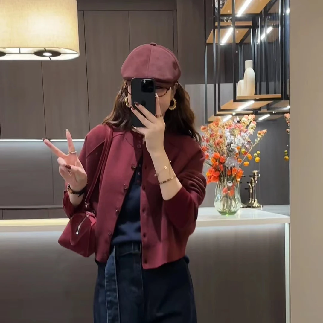 华丽微微【率性十足】慵懒纯色开衫针织毛衣外套MY1471-欧韩穿搭