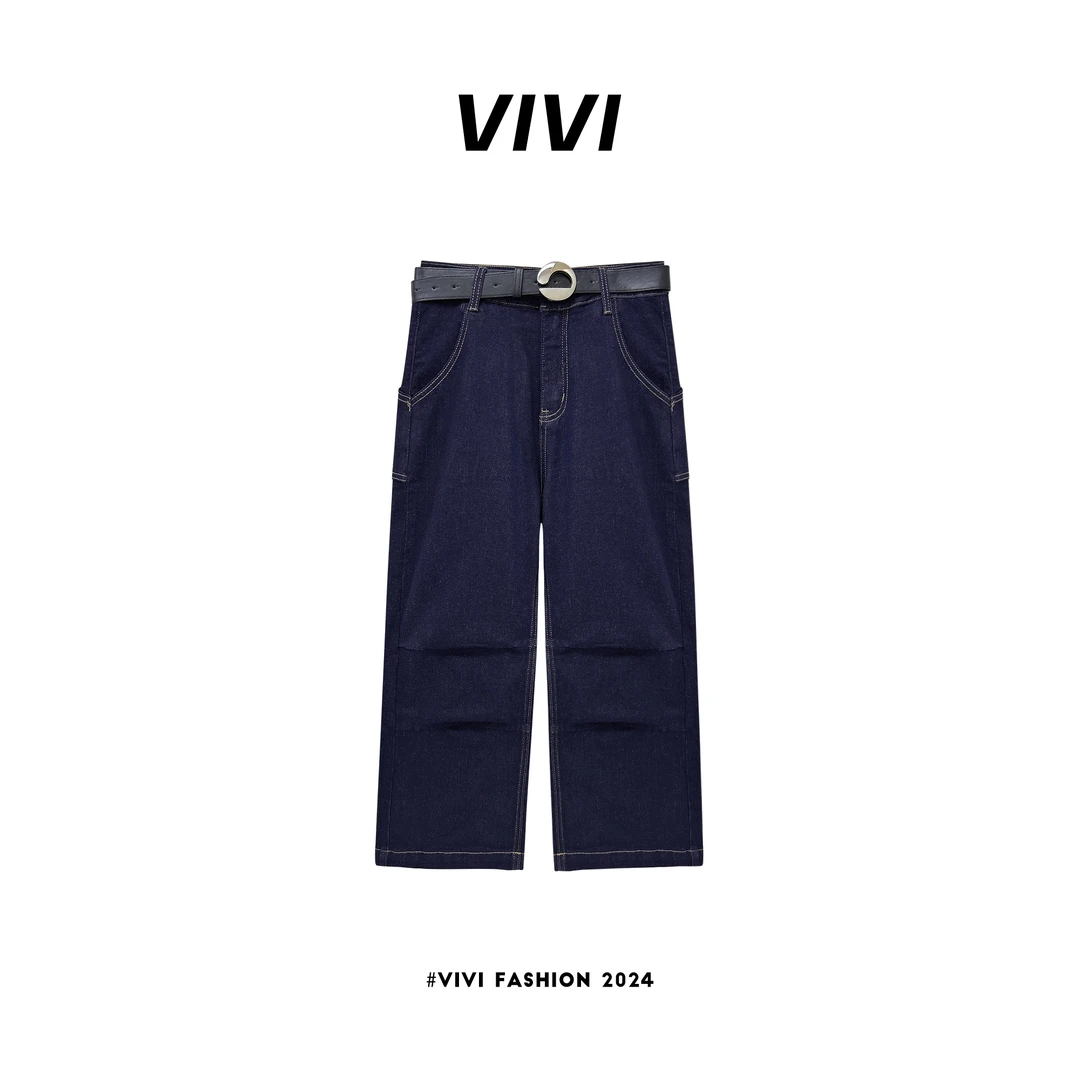VIVI【直腿秘笈】夏季新款七分裤水洗牛仔裤K1340