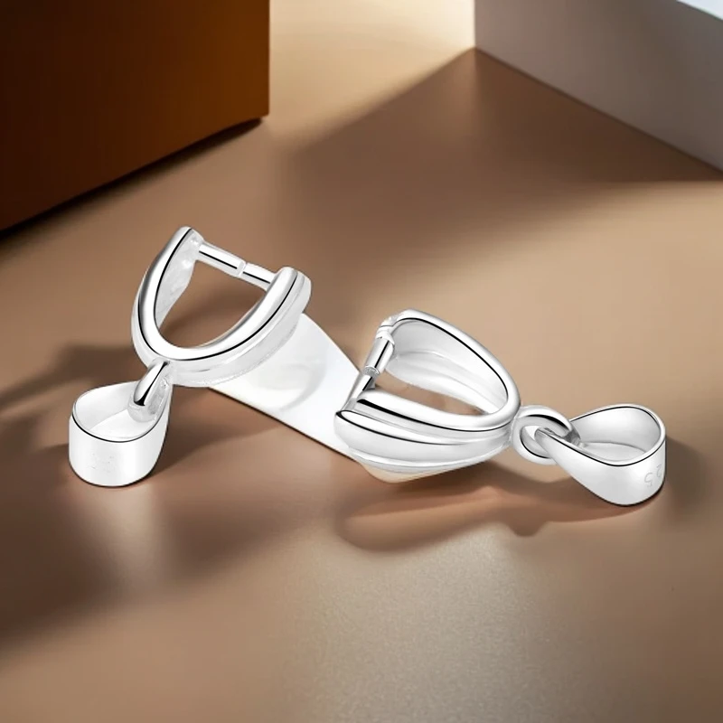 925银银制品 925银吊坠扣头瓜子扣夹子扣配件diy银配件手工不掉色