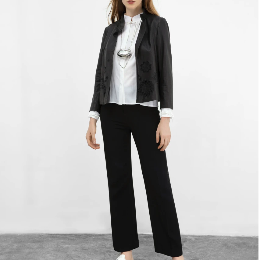 【粉丝专享】BuouBuou法式复古通勤中腰直筒裤BI3D028