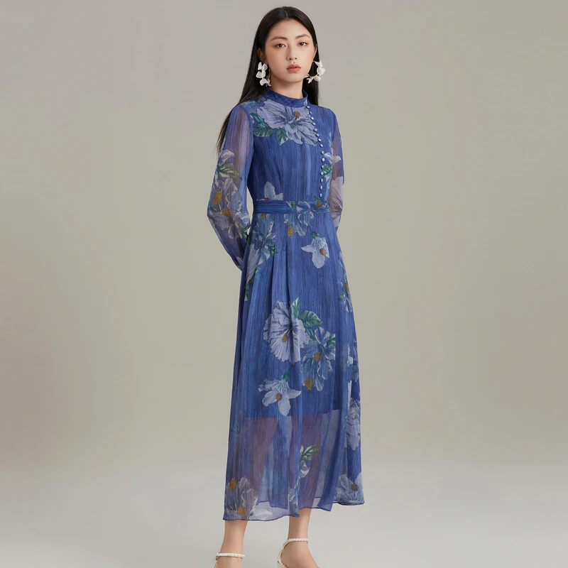 【粉丝优享】BuouBuou2025老钱风松弛感印花连衣裙BI3G141