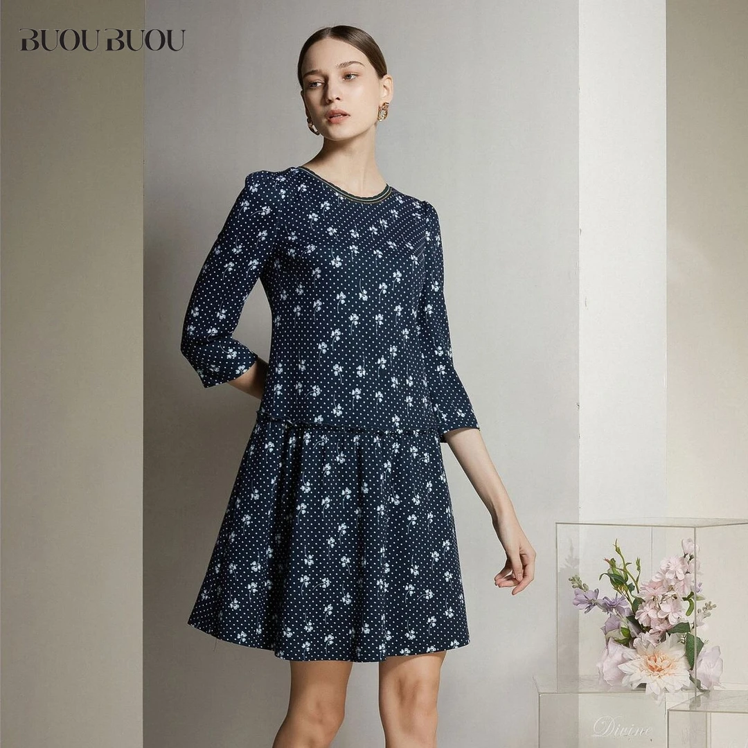 【粉丝优享】BuouBuou时尚显瘦印花连衣裙BH4G085