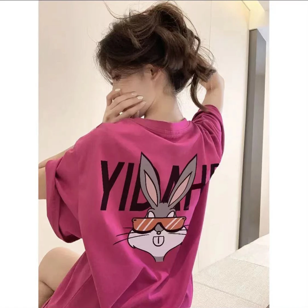 美式复古短袖t恤女夏季2023年新款宽松纯棉体恤设计感小众上衣潮