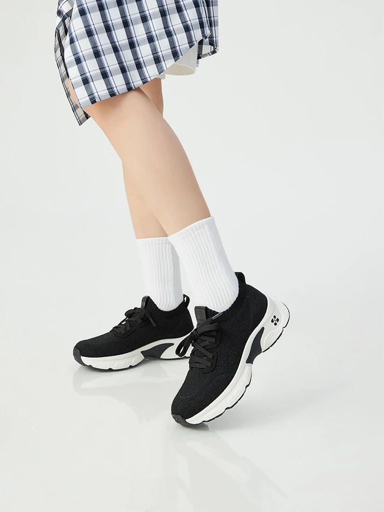 舒适厚底轻盈一脚蹬飞织运动休闲鞋ax12145