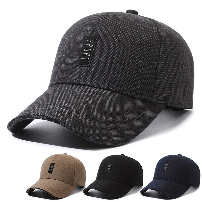 帽子男士春秋新款棒球帽中老年百搭休闲遮阳帽子户外硬顶鸭舌帽男