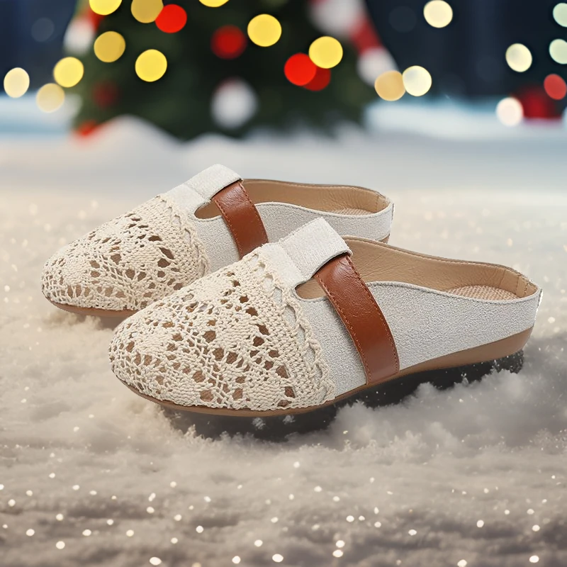 夏季新款小香风百搭休闲鞋软底妈妈鞋透气镂空凉拖女外穿包头半托